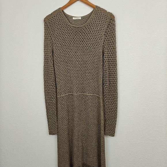 Chloé by Gabriela Hearst Metallic Gold Knit Maxi Dress Circa 2021 Collection SM - Picture 7 of 16